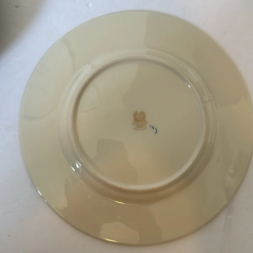 Lenox Patriot gold trim 6 piece cup plates set